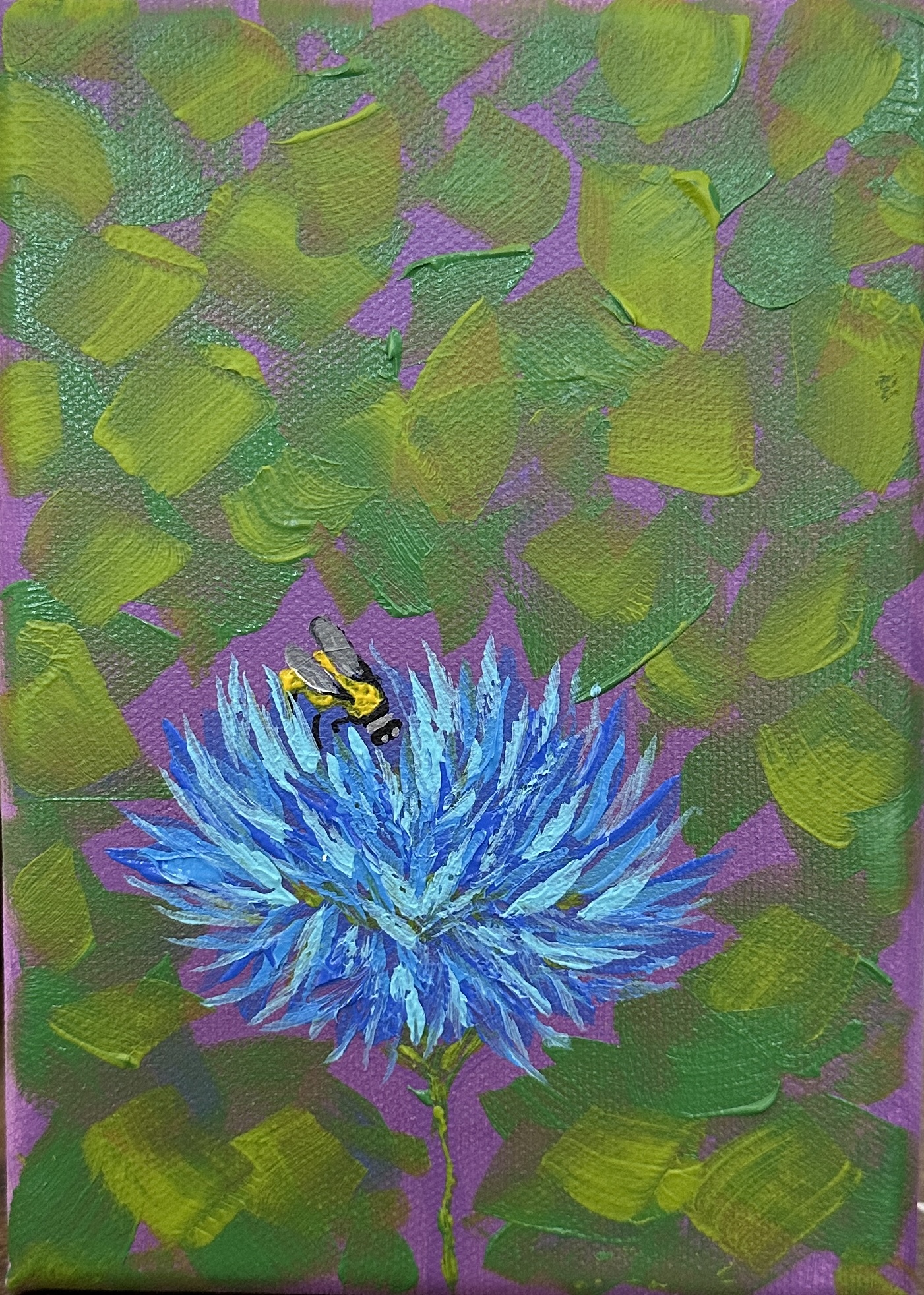 SWEET NECTAR-BLUE BLOOM AND THE BUSY GUEST